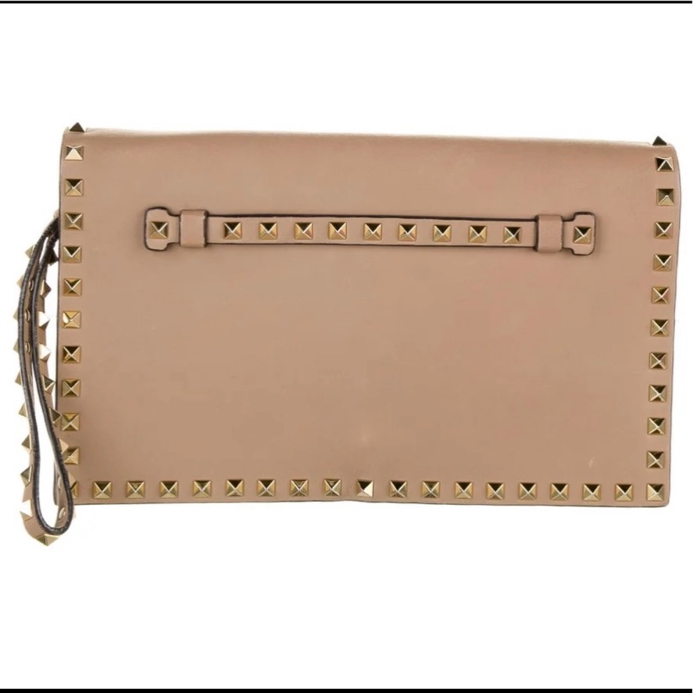 Valentino ‘Rockstud’ Leather Flap Clutch